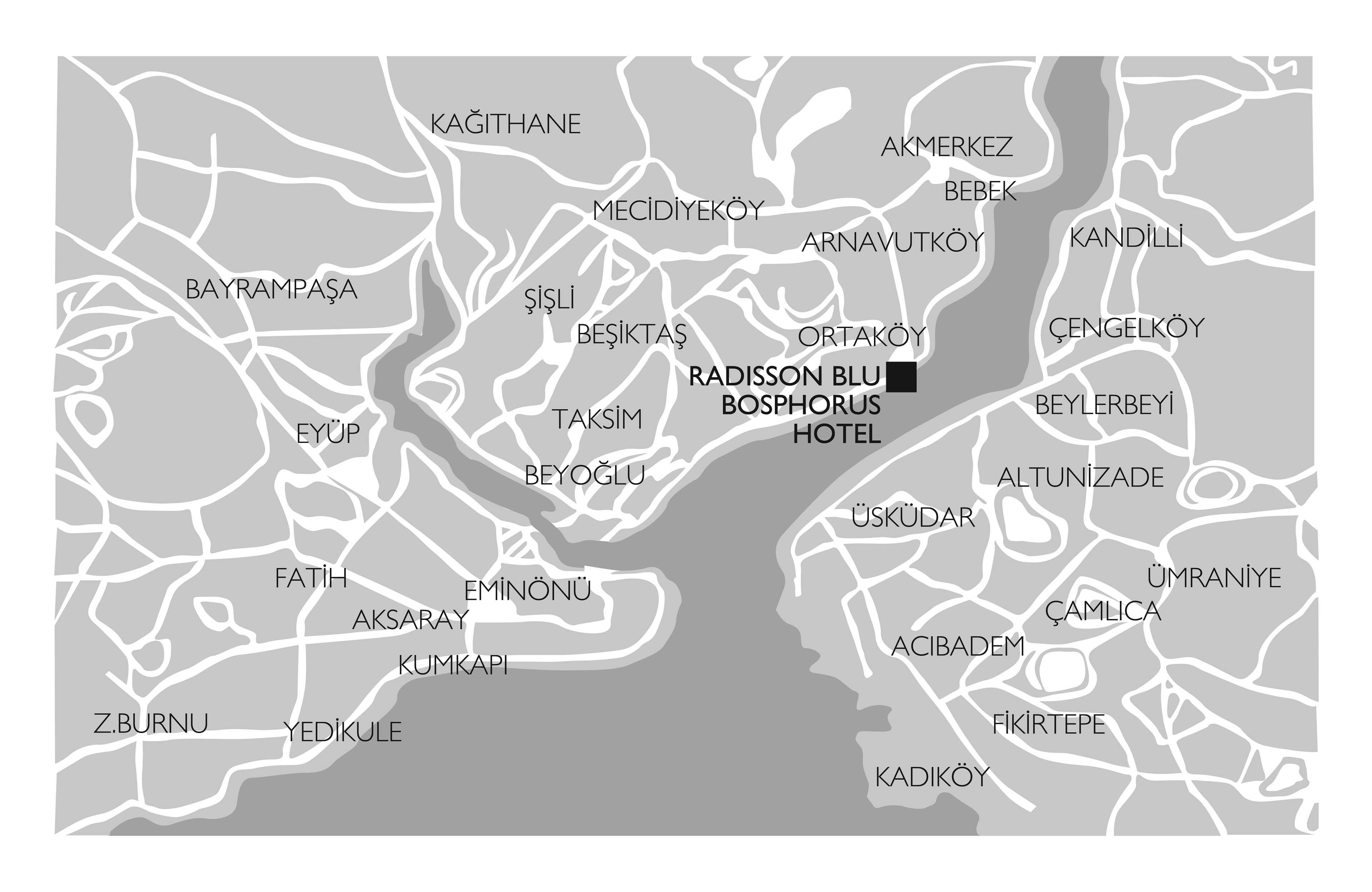 Radisson Blu Bosphorus Hotel อิสตันบูล ภายนอก รูปภาพ Location of the hotel